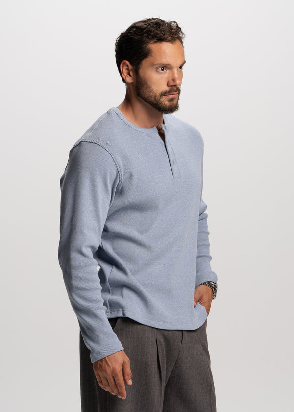 light blue henley