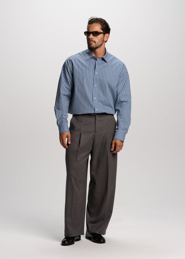 blue striped shirt