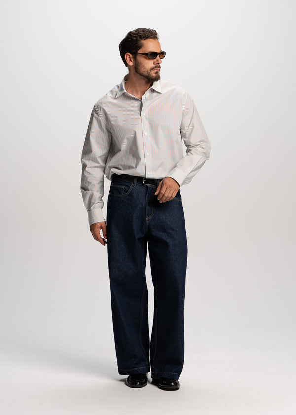 light blue striped shirt