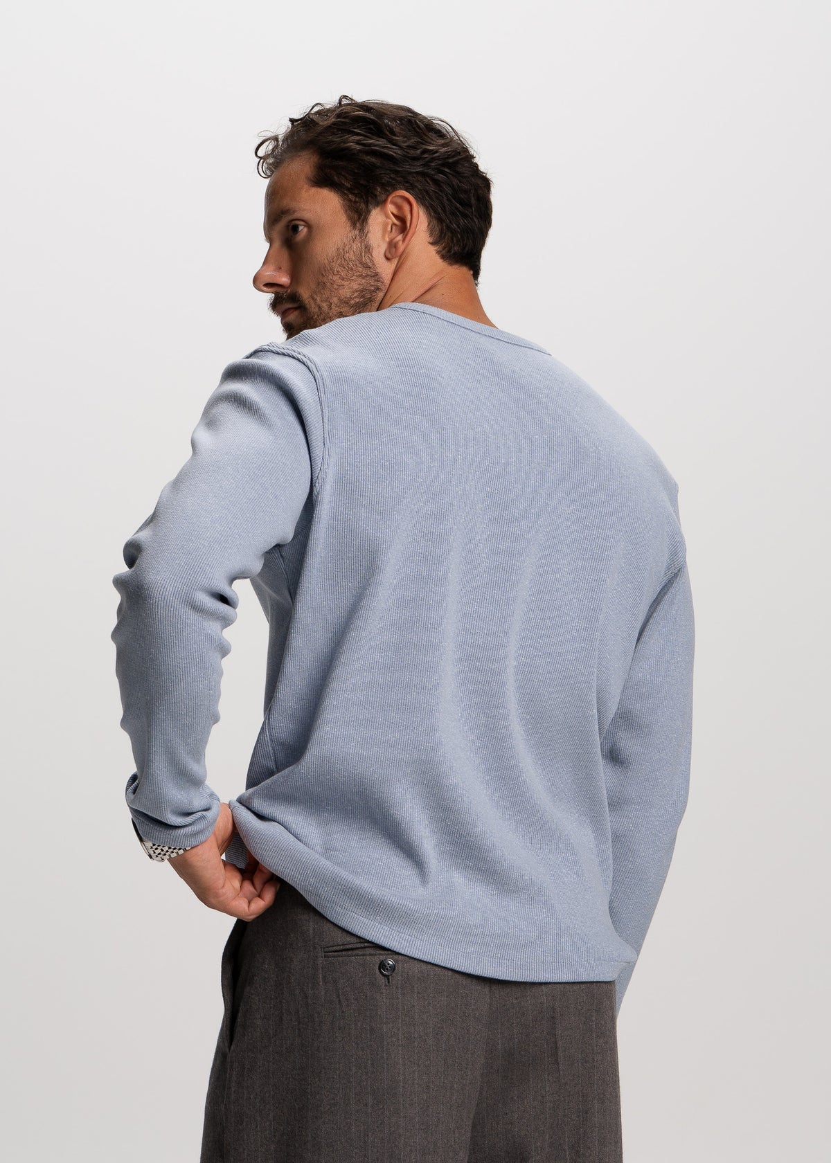 light blue henley