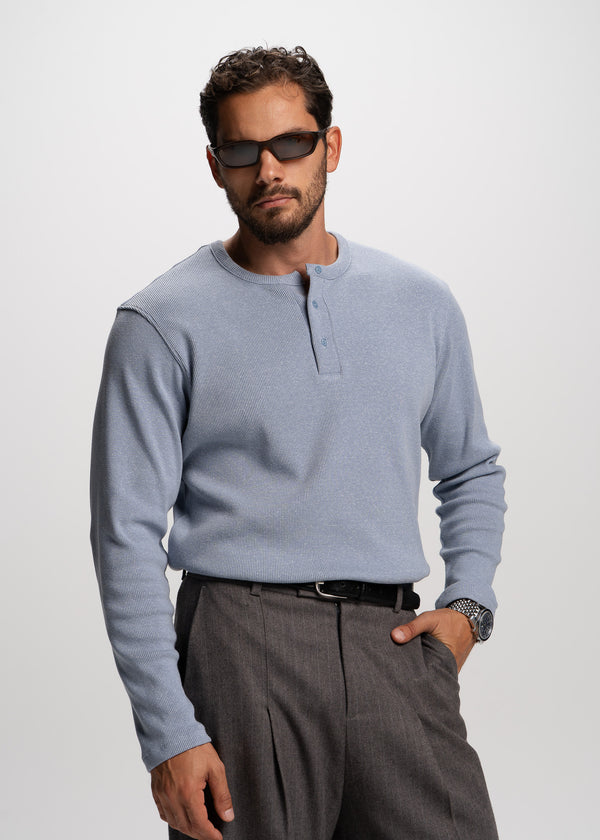 light blue henley