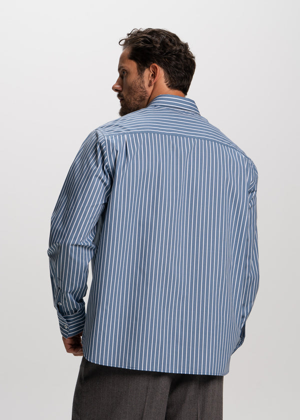 blue striped shirt