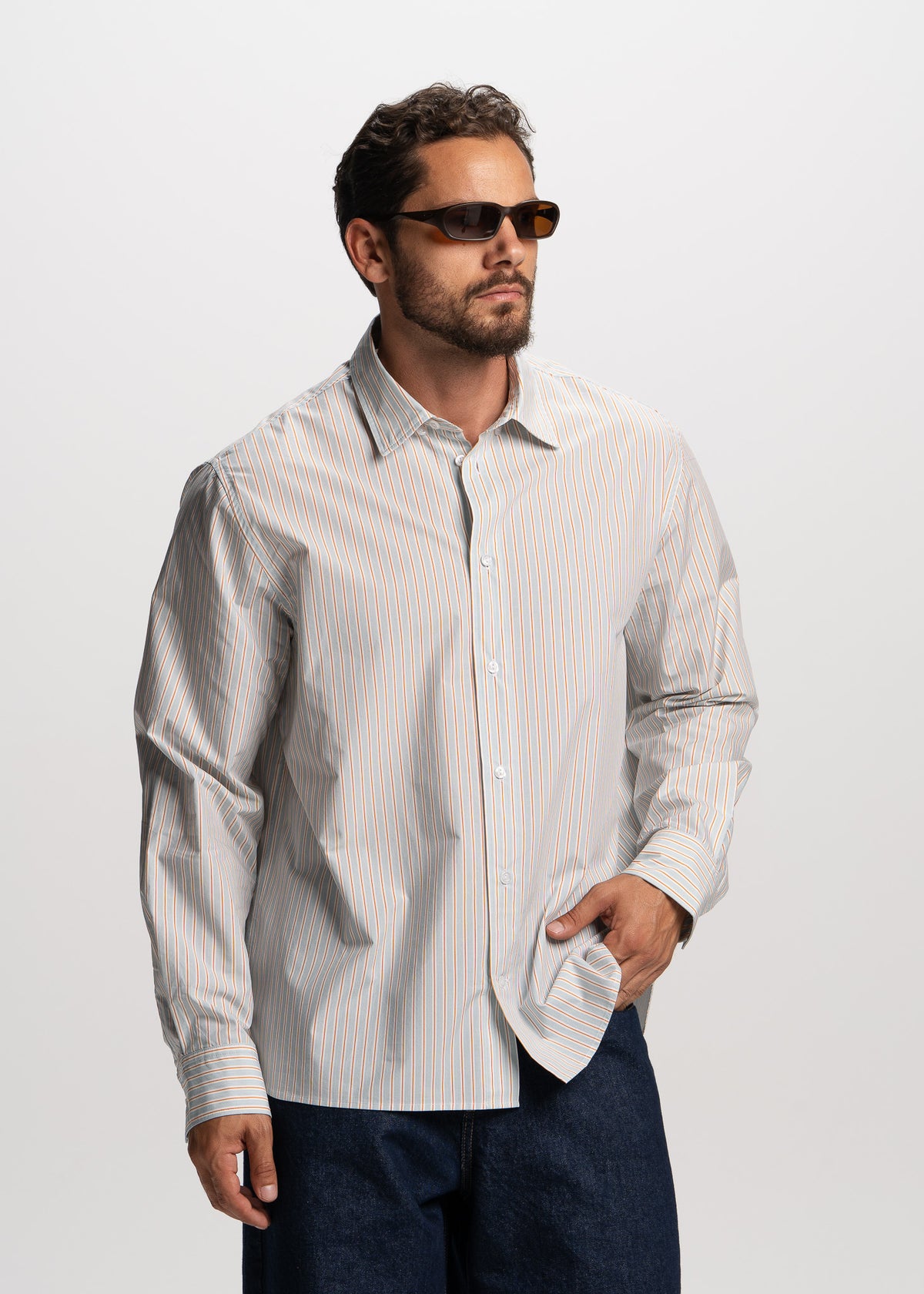 light blue striped shirt
