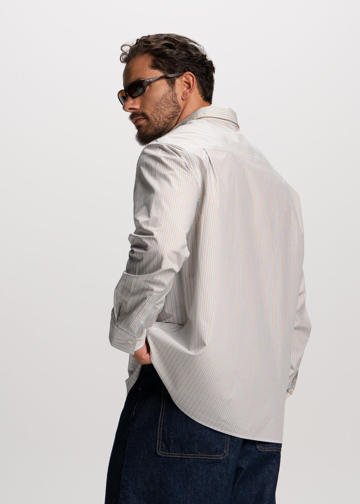 light blue striped shirt