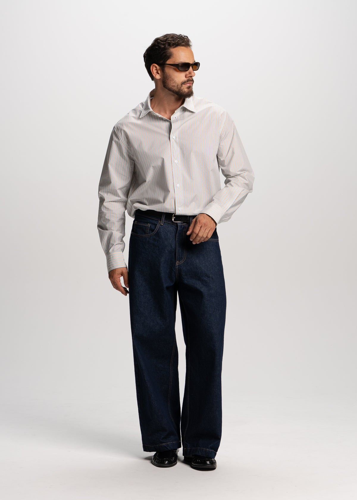 light blue striped shirt
