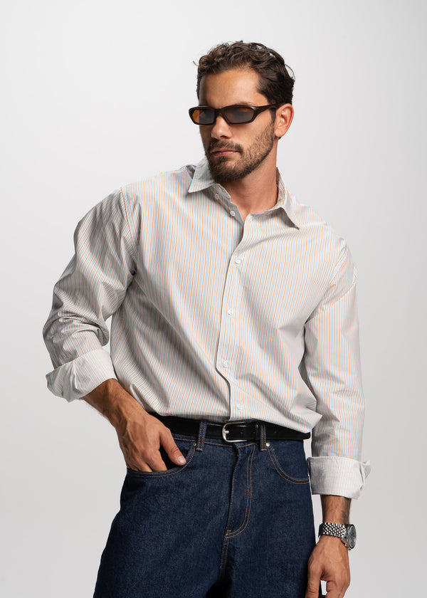 light blue striped shirt